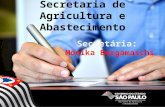 Secretaria de Agricultura e Abastecimento Secretária: Mônika Bergamaschi.