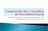 Representação e representatividade nos conselhos de assistência social Rosangela Paz.