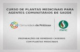 CURSO DE PLANTAS MEDICINAIS PARA AGENTES COMUNITÁRIOS DE SAÚDE PREPARAÇÕES DE REMÉDIOS CASEIROS COM PLANTAS MEDICINAIS