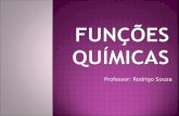 Professor: Rodrigo Souza.  As funções químicas são um conjunto de substâncias com propriedades químicas semelhantes, que podem ser divididas em orgânicas.