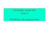 Ecologia Aplicada aula 4 Dinâmica de populações. Dinâmica de populações.