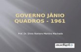 Prof. Dr. Silvio Romero Martins Machado.  Professor de geografia e de direito;  Prefeito de e Governador de São Paulo;  Candidato pelo PDC (Democrata.
