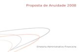 Proposta de Anuidade 2008 Diretoria Administrativo-Financeira.