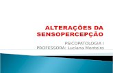PSICOPATOLOGIA I PROFESSORA: Luciana Monteiro.  SENSAÇÃO – fenômeno psíquico que resulta da ação de estímulos (externos / internos) sobre os nossos.