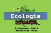 Ecologia Professora: Carla Bertechini Faria. Definição  O termo ECOLOGIA foi empregado pela 1ª vez por Ernest. Haeckel, em 1866. gr. OIKOS ESTUDO CASA,