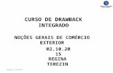 Regina Terezin CURSO DE DRAWBACK INTEGRADO NOÇÕES GERAIS DE COMÉRCIO EXTERIOR 02.10.2015 REGINA TEREZIN.