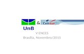 UnB & CenSup V ENCES Brasília, Novembro/2015. UnB & CenSup A UnB Métodos de preparação e envio de dados ao Censo da Educação Superior.