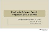 Ensino Médio no Brasil: sugestões para o debate Maria Helena Guimarães de Castro Outubro de 2015 Fundação Seade.