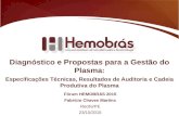Diagnóstico e Propostas para a Gestão do Plasma: Recife/PE Fabrício Chaves Martins Fórum HEMOBRÁS 2015 23/10/2015 Especificações Técnicas, Resultados de.