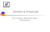 Direito & Finanças Prof. Giácomo Balbinotto Neto PPGE/UFRGS.