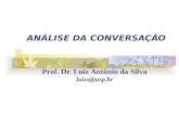 ANÁLISE DA CONVERSAÇÃO Prof. Dr. Luiz Antônio da Silva luizs@usp.br.