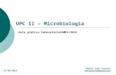 UPC II – Microbiologia Aula prática laboratorial 2 Maria José Correia mariacorrei@gmail.com 2015/2016 22-09-2014.