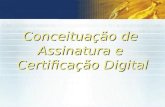 Conceituação de Assinatura e Certificação Digital.