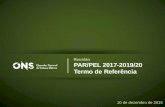 1 Reunião PAR/PEL 2017-2019/20 Termo de Referência 10 de dezembro de 2015.