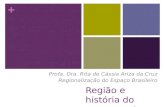 + Região e história do pensamento Profa. Dra. Rita de Cássia Ariza da Cruz Regionalização do Espaço Brasileiro 1.