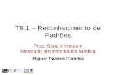 T6.1 – Reconhecimento de Padrões Proc. Sinal e Imagem Mestrado em Informática Médica Miguel Tavares Coimbra.
