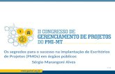 Os segredos para o sucesso na implantação de Escritórios de Projetos (PMOs) em órgãos públicos Sérgio Marangoni Alves 1/12.