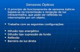 1 Sensores Ópticos O princípio de funcionamento de sensores ópticos baseia-se na transmissão e recepção de luz infravermelha, que pode ser refletida ou.