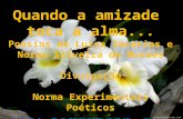 Quando a amizade toca a alma... Poesias de Luísa Zacarias e Norma Silveira de Moraes Divulgação Norma Experimentais Poéticos wwww wwww wwww.... ssss eeee.