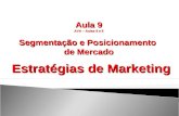 Estratégias de Marketing Aula 9 AVA – Aulas 5 e 6 Segmentação e Posicionamento de Mercado.