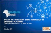 OPINIÃO DOS BRASILEIROS SOBRE PADRONIZAÇÃO DE EMBALAGENS DE CIGARRO População brasileira, 16 anos ou mais Setembro. 2015.