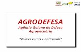 AGRODEFESA Agência Goiana de Defesa Agropecuária “Valores rurais e antirrurais” AGRODEFESA Agência Goiana de Defesa Agropecuária “Valores rurais e antirrurais”
