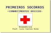 PRIMEIROS SOCORROS - CONHECIMENTOS BÁSICOS- Biomedicina Prof. Luis Carlos Arão.