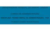 UNIVERSIDADE FEDERAL DO AMAPÁ - UNIFAP CURSO DE ADMINISTRAÇÃO DISCIPLINA: TEORIA GERAL DA ADMINISTRAÇÃO - TGA Professor: Glauber Ruan B Pereira.