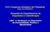 XXX Congresso Brasileiro de Psiquiatria Natal, 10-13/10/2012 Simpósio do Departamento de Diagnóstico e Classificação DSM 5: Mudanças no Diagnóstico de.