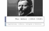 Max Weber (1864-1920) Capitalismo, ciência, religião e Política.