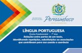 LÍNGUA PORTUGUESA Ensino Fundamental – 7º Ano Relações entre partes de um texto, identificando repetições, substituições ou associações que contribuem.