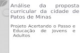 Análise Da Proposta Curricular Da Cidade de Patos de Minas