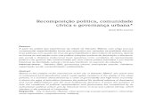 Anete Ivo - Recomposição política, comunidade cívica e governança urbana