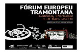 Programa Fórum Europeu Tramontana | Lafões, 4 a 8 Setembro 2015