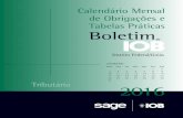 IOB - Calendário de Obrigações e Tabelas Práticas - Distrito Federal/Goiás - janeiro/2016
