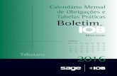 IOB - Calendário de Obrigações e Tabelas Práticas - Minas Gerais - Março/2016