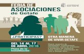 Feria de asociaciones de Getafe: del 14 al 17 de abril 2016