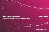 Marisa Lojas S.A. Apresentação Institucional