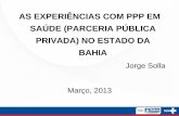 AS EXPERIÊNCIAS COM PPP EM SAÚDE (PARCERIA PÚBLICA ...