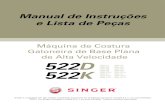 Singer 522D_K Galoneira Base Plana | Manual de Instruções e ...