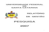 Relatório de Atividades PROPESQ/UFSC 2007