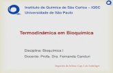 Termodinamica em Bioquimica Profa Fernanda