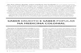 SABER ERUDITO E SABER POPULAR NA MEDICINA COLONIAL