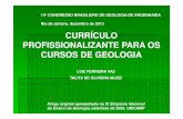 currículo profissionalizante para os cursos de geologia