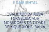 Qualidade da água fornecida aos moradores da cidade de Xique-Xique, Bahia.
