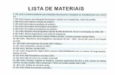 Lista de materiais