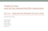 JSL SA Analise do Periodo de 2013 a 2015