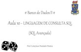 Banco de Dados II Aula 10 - Linguagem de Consulta SQL (SQL Avançada)