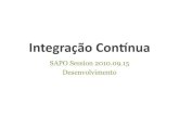 SAPO Session: Continuous Integration