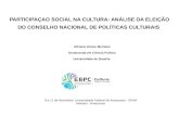 Apresentação IV EBPC do artigo Participação Social na Cultura: Análise da eleição do Conselho Nacional de Políticas Culturais